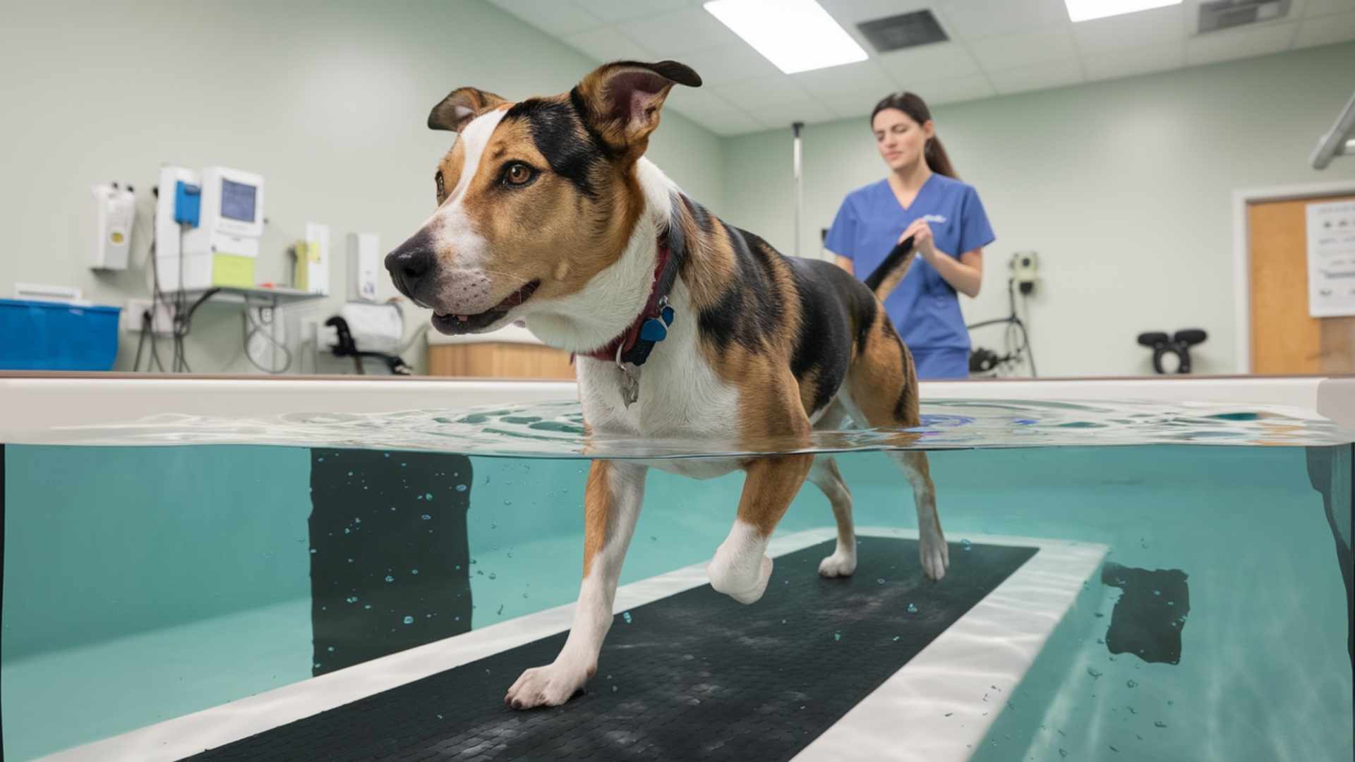perro en hidroterapia